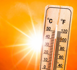 Symbolbild: Sonne und Thermometer